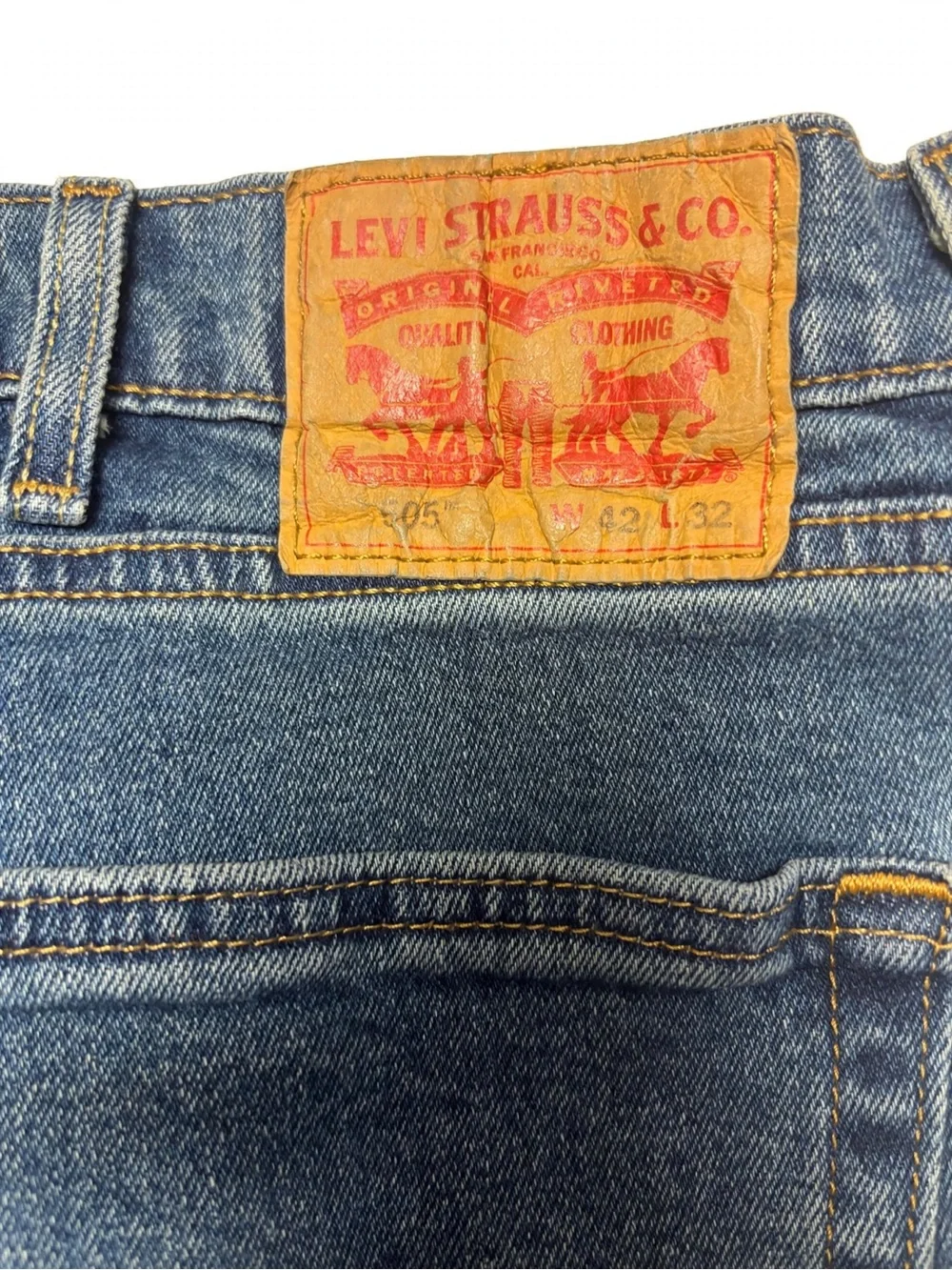 Levi's 505 Men's Jeans Size 42/32 Waterless Regular Fit Straight Leg Denim Jeans